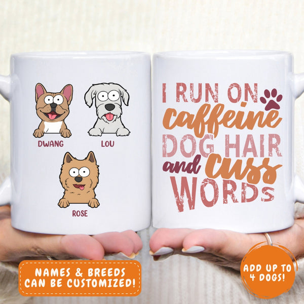 Mug-Caffeine, Dog Hair and Cuss Words - Personalized Mug (11oz/15oz) | Gift for Dog Lovers-Jack N Roy