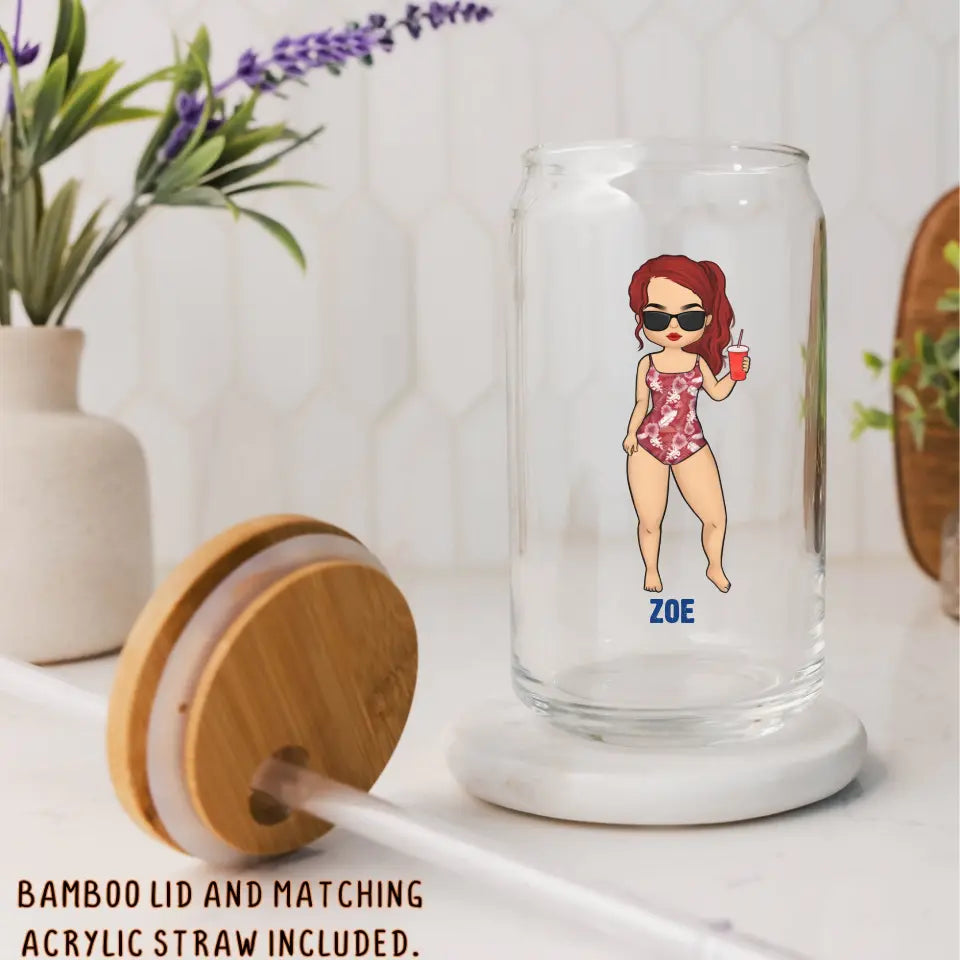 Glass Can-Summer is Calling- Personalized Glass Can (16oz) | Summer Gift | Custom Tumbler-JackNRoy