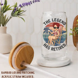 Glass Can-The Legend Has Retired- Personalized Glass Can (16oz) | Retirement Gift | Custom Tumbler-JackNRoy