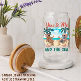 Glass Can-You & Me And The Sea - Personalized Glass Can (16oz) | Couples Gift | Custom Tumbler-JackNRoy