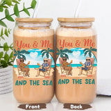 Glass Can-You & Me And The Sea - Personalized Glass Can (16oz) | Couples Gift | Custom Tumbler-JackNRoy