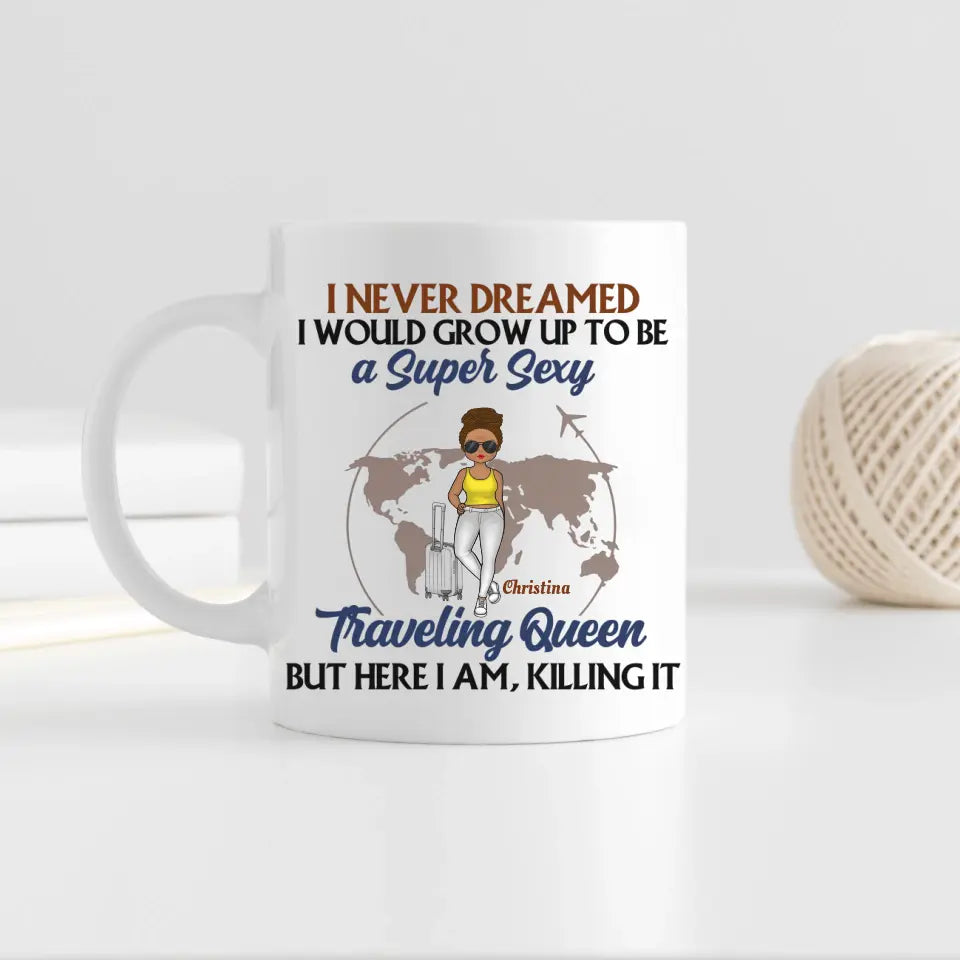 Mug-Traveling Queen - Personalized Mug | Traveling Gift for Her-JackNRoy