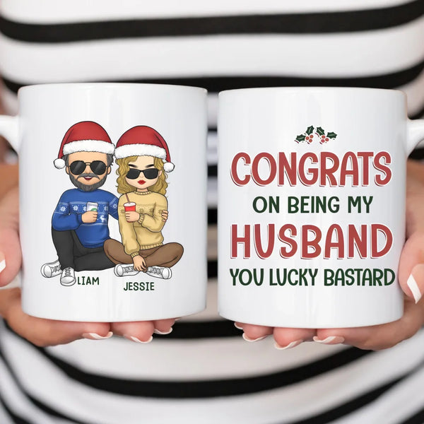 Mug-Congrats on Being My Husband - Personalized Mug (11oz/15oz) | Gift for Couples | Christmas Mug-White Mug-White-JackNRoy