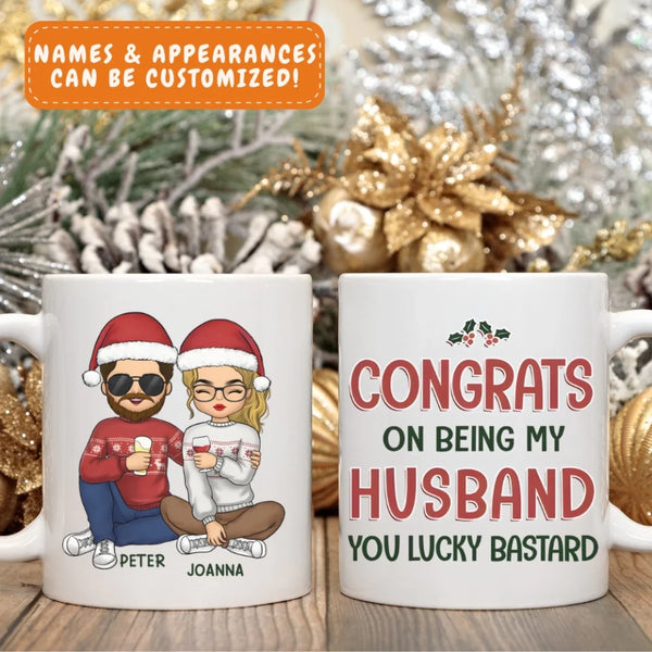 Mug-Congrats on Being My Husband - Personalized Mug (11oz/15oz) | Gift for Couples | Christmas Mug-JackNRoy