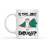 Mug-Is This Jolly Enough? - Personalized Christmas Mug (11oz/15oz) | Gift for Cat Lovers-White Mug-White-JackNRoy