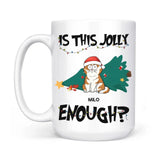 Mug-Is This Jolly Enough? - Personalized Christmas Mug (11oz/15oz) | Gift for Cat Lovers-White Mug-White-JackNRoy
