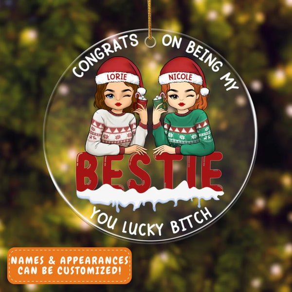 Acrylic Ornament-Congrats on Being my Sister - Personalized Acrylic Ornament | Gift for Besties-JackNRoy