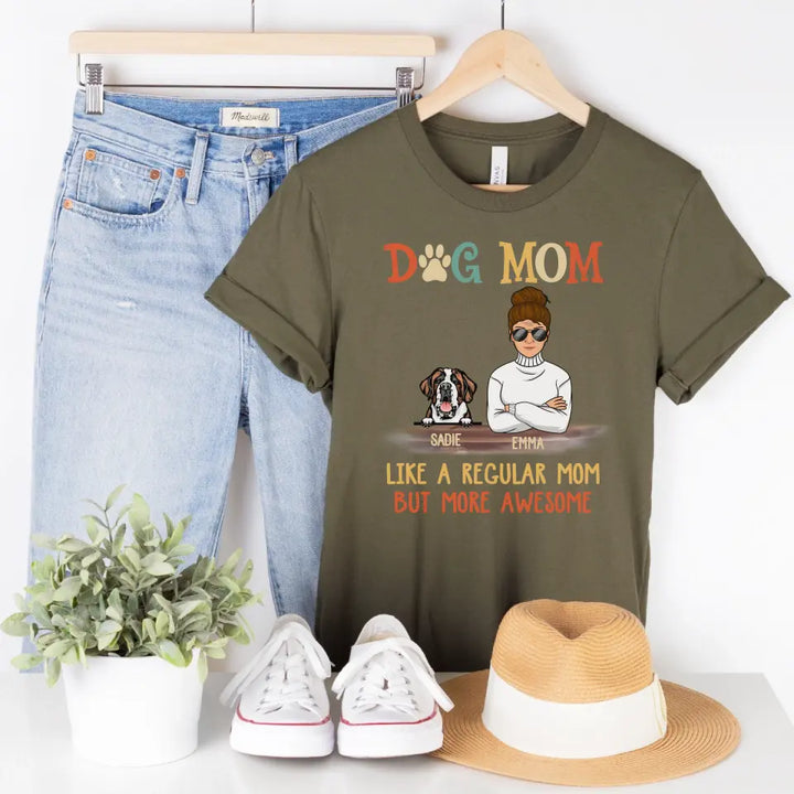 Shirts & Tops-Dog Mom / Pawma - Personalized Unisex T-Shirt / Sweatshirt-Unisex T-Shirt-Army-Jack N Roy