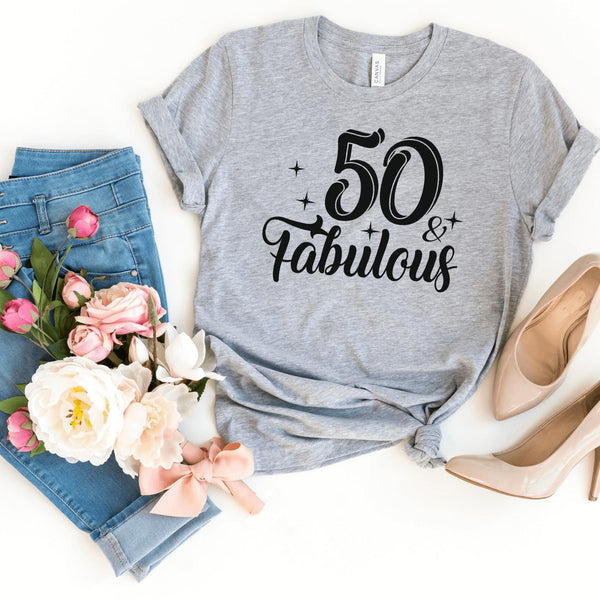 T-Shirt-50 & Fabulous T-Shirt-S-Athletic Heather-Jack N Roy