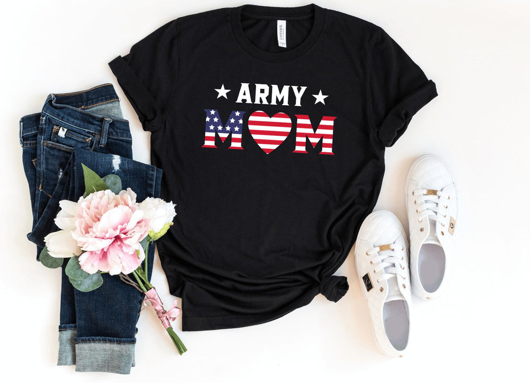 Shirts & Tops-Army Mom T-Shirt-S-Black-Jack N Roy