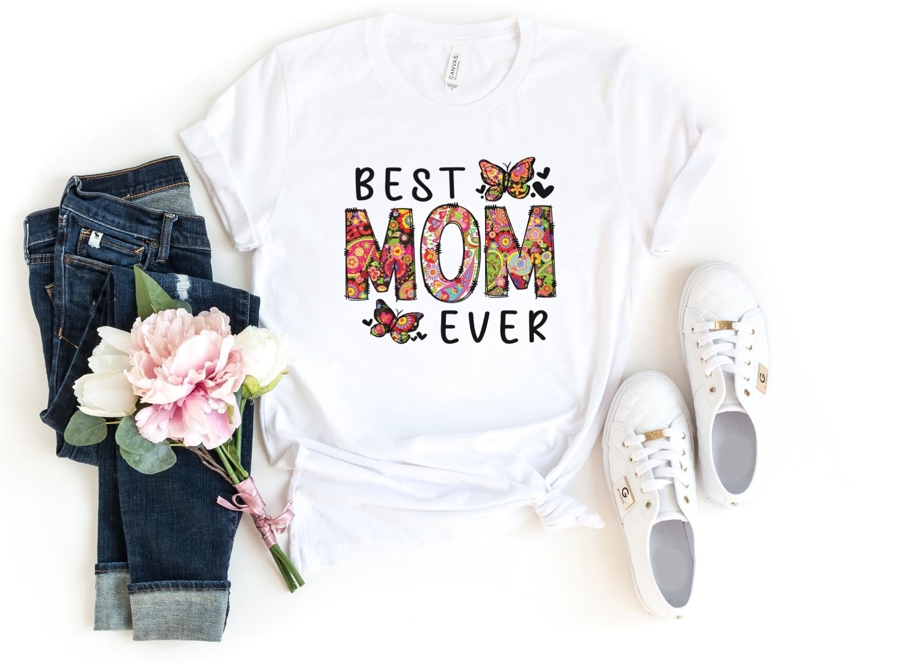 Best Mom Ever | Mom Shirt | Mothers Day Shirt | Gifts For Mom | Paisley  Print Shirt, image size:1800x1300