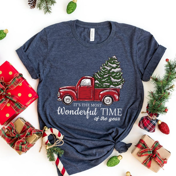 T-Shirt-Christmas Truck T-Shirt-S-Heather Navy-Jack N Roy