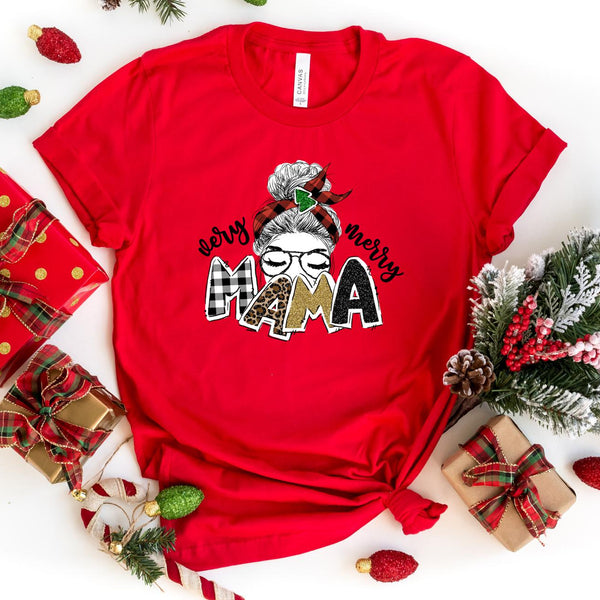 T-Shirt-Christmas Mama T-Shirt-S-Red-Jack N Roy