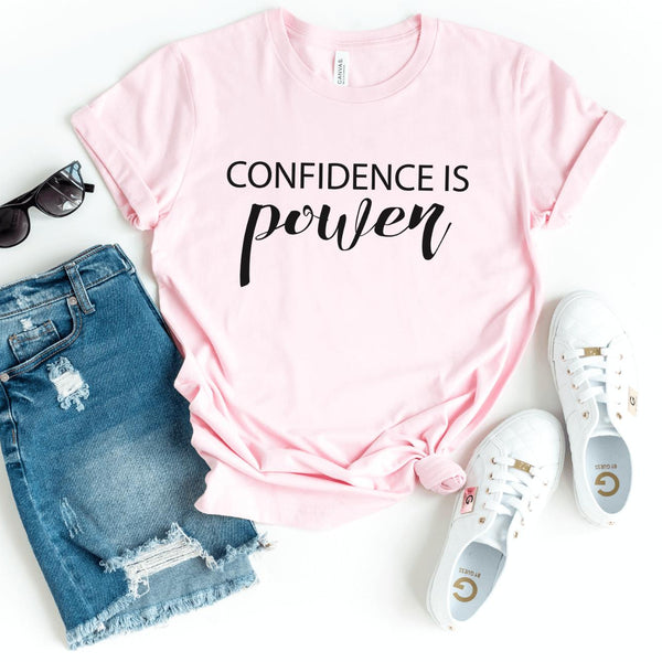 T-Shirt-Confidence is power T-Shirt-S-Pink-Jack N Roy
