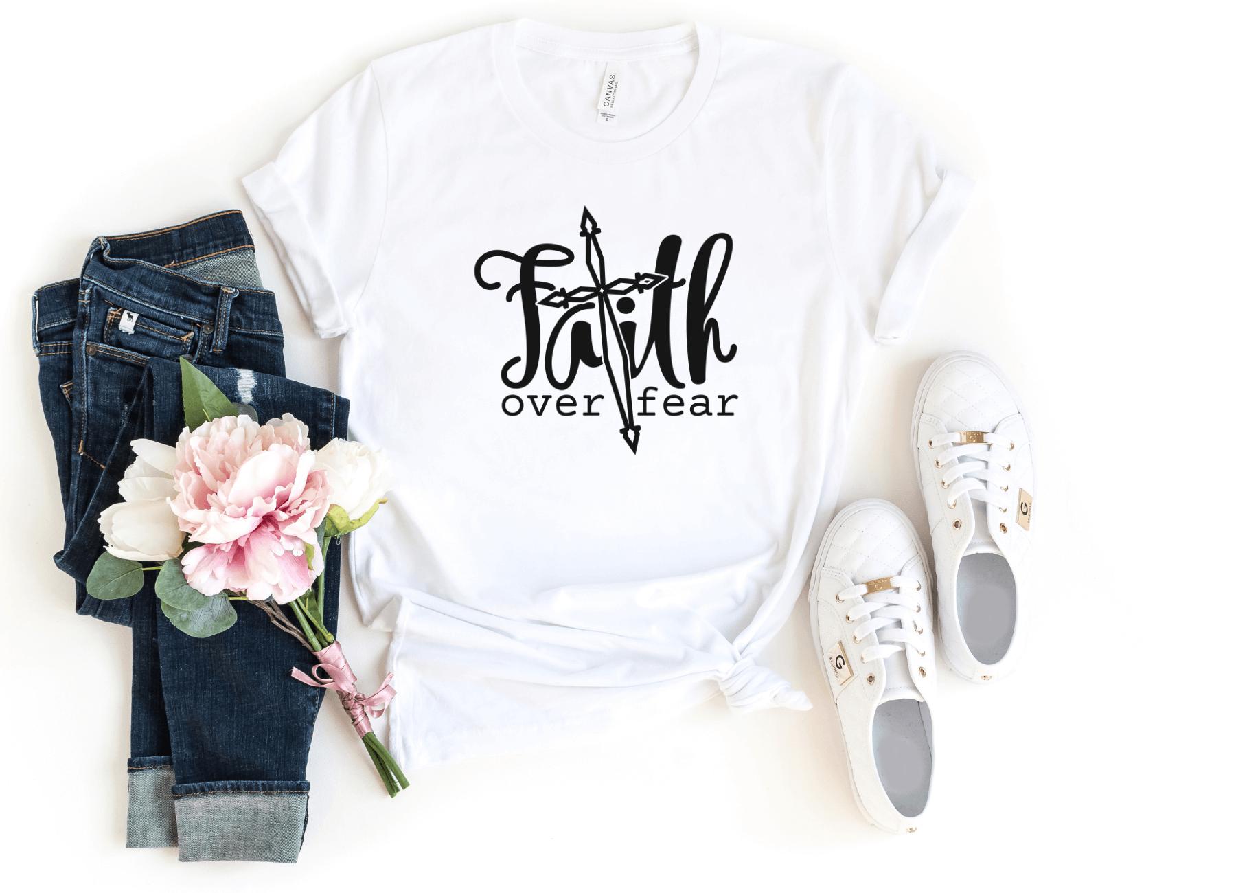 Christian Shirt | Christian Gift | Faith Over Fear | Religious T Shirt ...