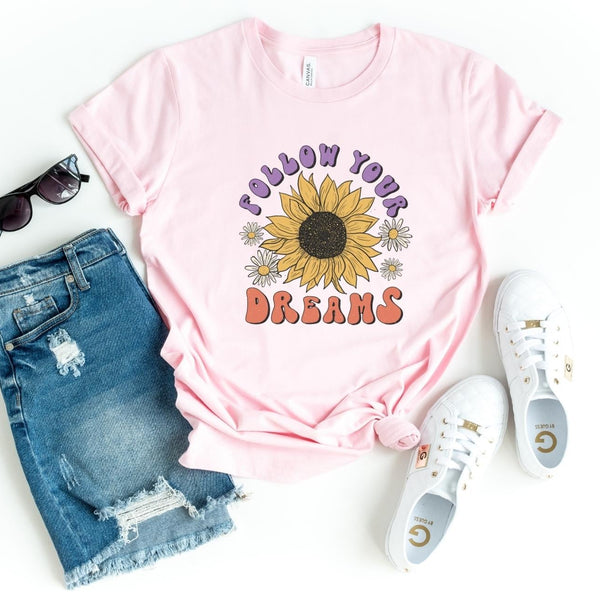 T-Shirt-Follow Your Dreams T-Shirt-S-Pink-Jack N Roy