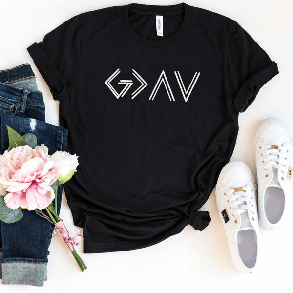 T-Shirt-God Is Greater Than Ups & Downs T-Shirt-S-Black-Jack N Roy