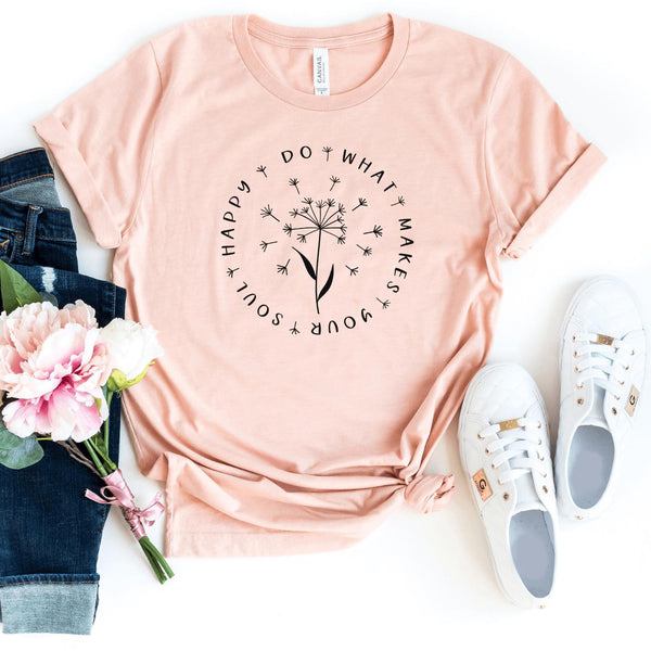 T-Shirt-Happy Soul T-Shirt-S-Heather Peach-Jack N Roy