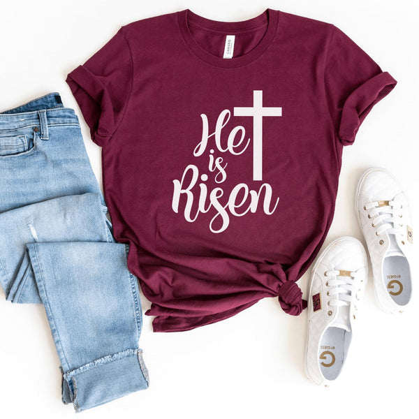 T-Shirt-He Is Risen T-Shirt-S-Maroon-Jack N Roy