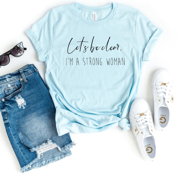 T-Shirt-I Am a Strong Woman T-Shirt-S-Heather Ice Blue-Jack N Roy