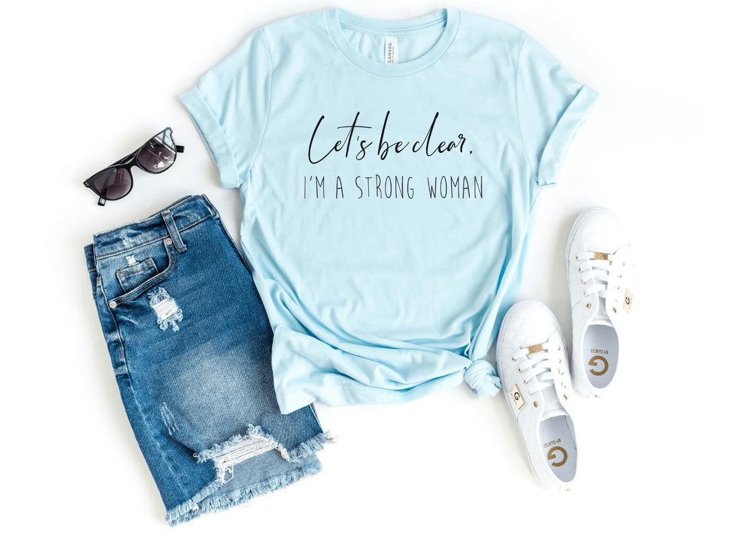 Shirts & Tops-I Am a Strong Woman T-Shirt-S-Heather Ice Blue-Jack N Roy
