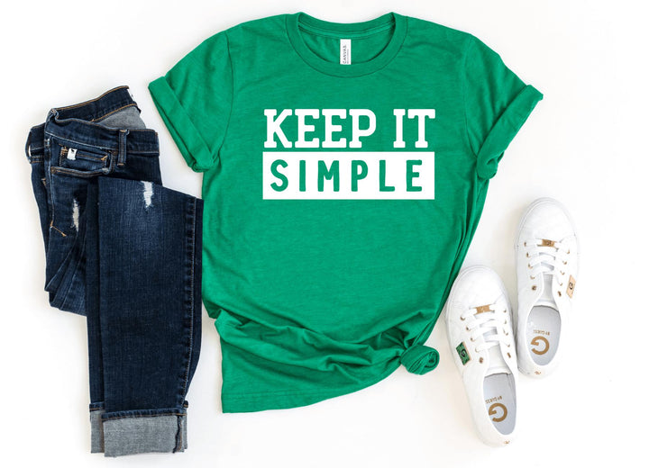 Shirts & Tops-Keep it Simple T-Shirt-S-Heather Kelly-Jack N Roy