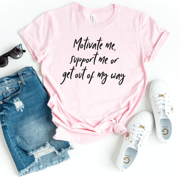 T-Shirt-Motivate me - Support me T-Shirt-S-Pink-Jack N Roy