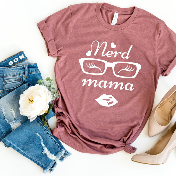 T-Shirt-Nerd Mama T-Shirt-S-Heather Mauve-Jack N Roy