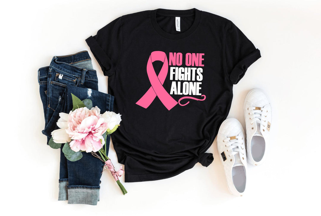 Shirts & Tops-No One Fights Alone T-Shirt 🎗️-S-Black-Jack N Roy
