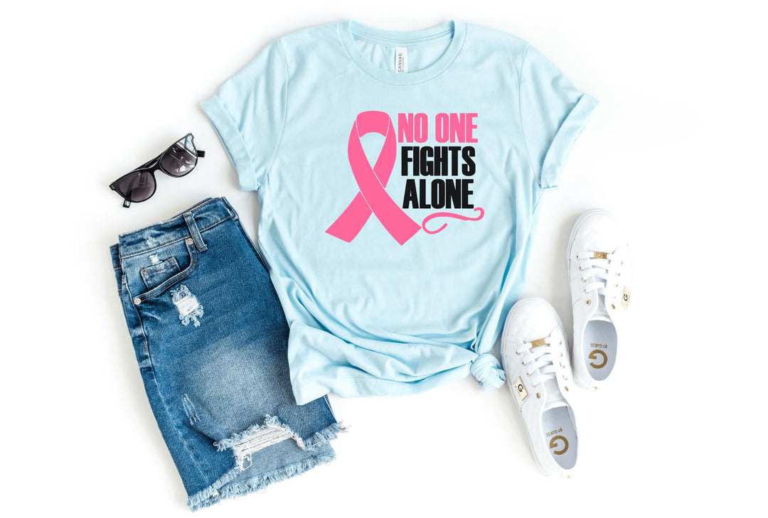 Shirts & Tops-No One Fights Alone T-Shirt 🎗️-S-Heather Ice Blue-Jack N Roy