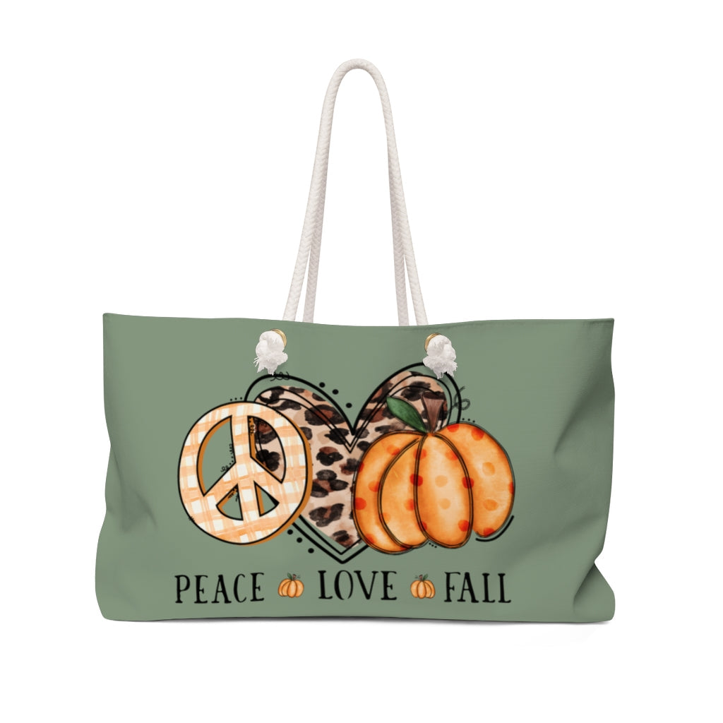 Bags-Peace, Love, Fall Weekender Bag-24" × 13"-Jack N Roy