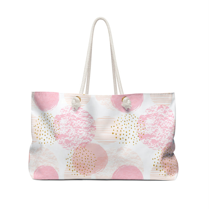 Bags-Pink Circles Weekender Bag-24" × 13"-Printify