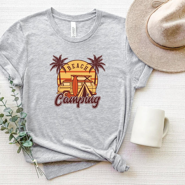 T-Shirt-Beach Camping T-Shirt-S-Athletic Heather-Jack N Roy