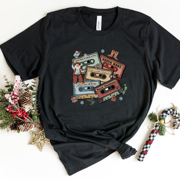 T-Shirt-Christmas Tapes T-Shirt-S-Black-Jack N Roy