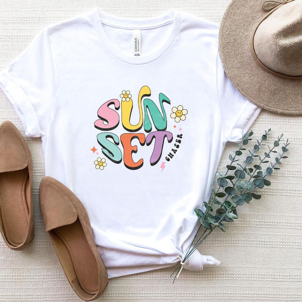 T-Shirt-Sunset Chaser T-Shirt-S-White-Jack N Roy
