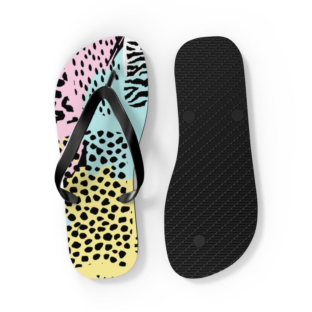 Shoes-Abstract Animal Print Flip Flops-Jack N Roy