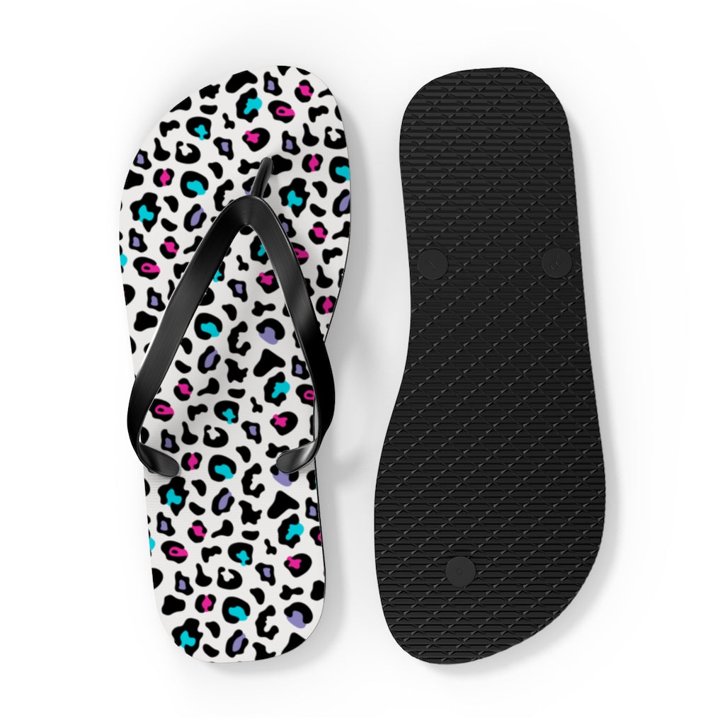 Shoes-Colorful Leopard Flip Flops-Jack N Roy