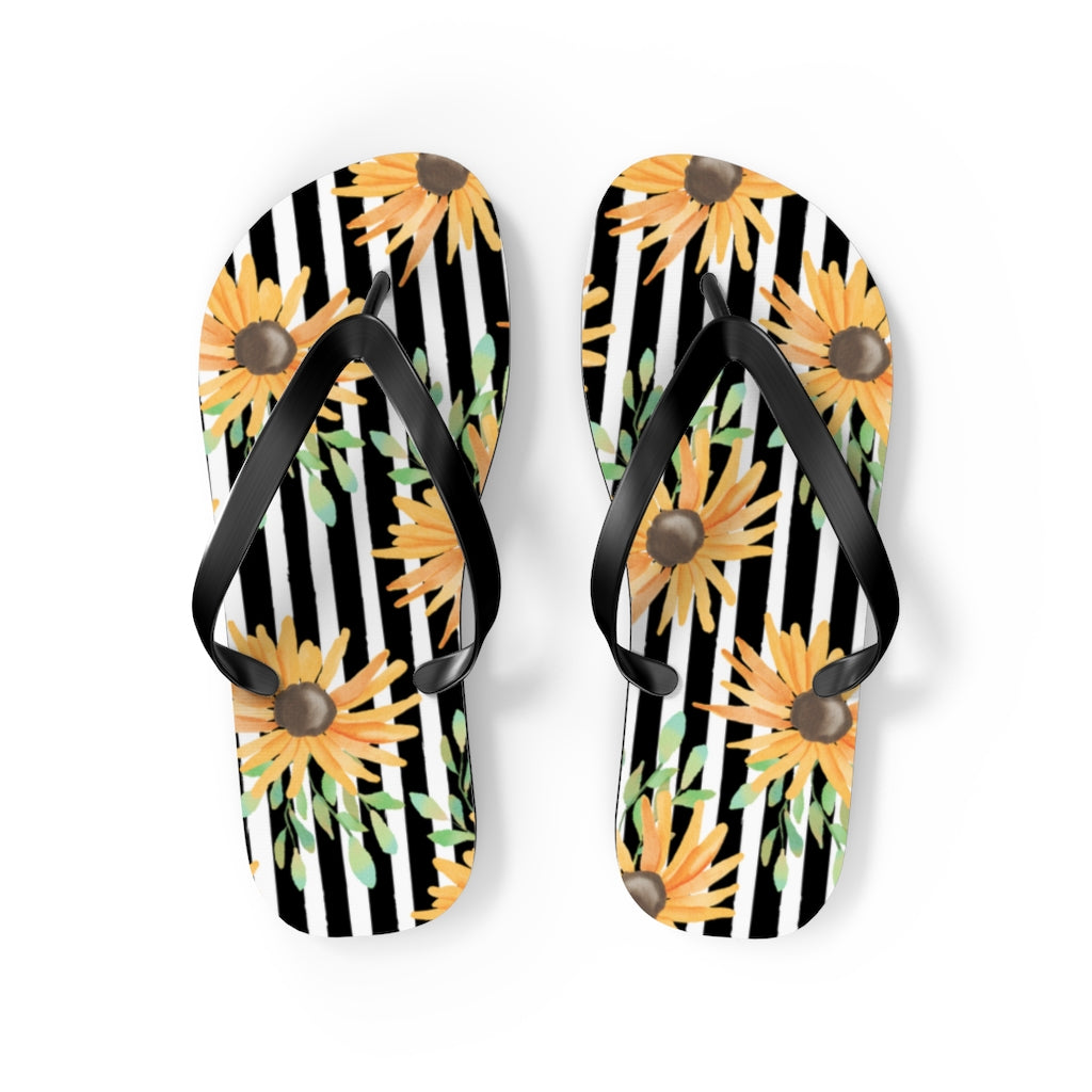 Shoes-Sunflowers Flip Flops-M-Jack N Roy