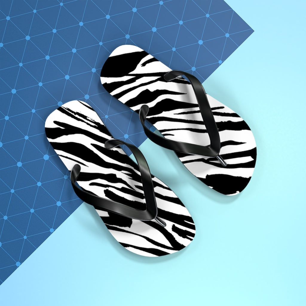 Shoes-Zebra Flip Flops-Jack N Roy