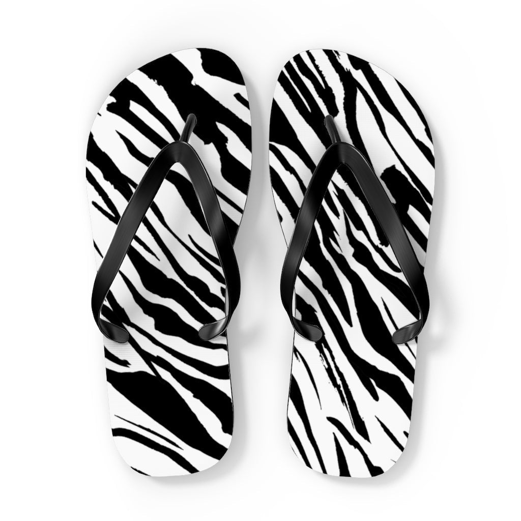 Shoes-Zebra Flip Flops-XL-Jack N Roy
