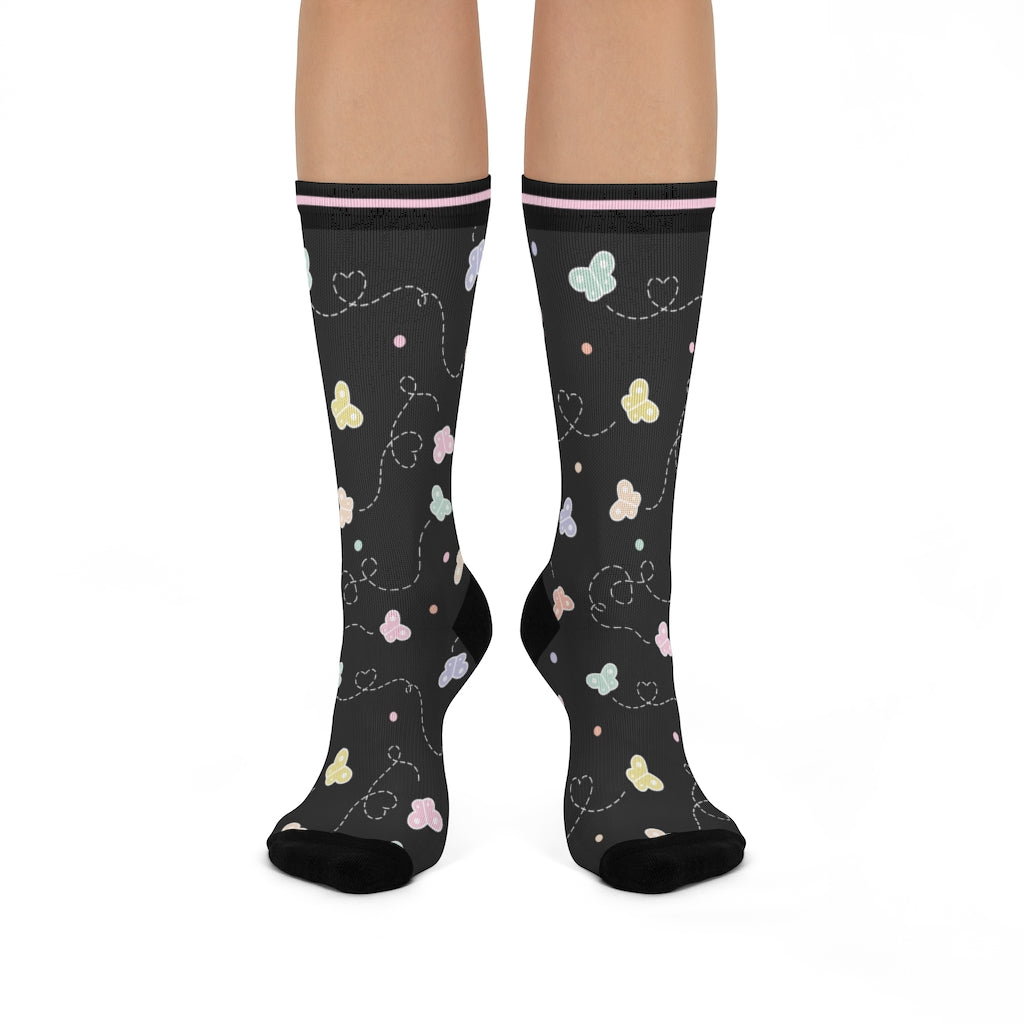 Socks-Cute Butterflies Socks-One size-Jack N Roy