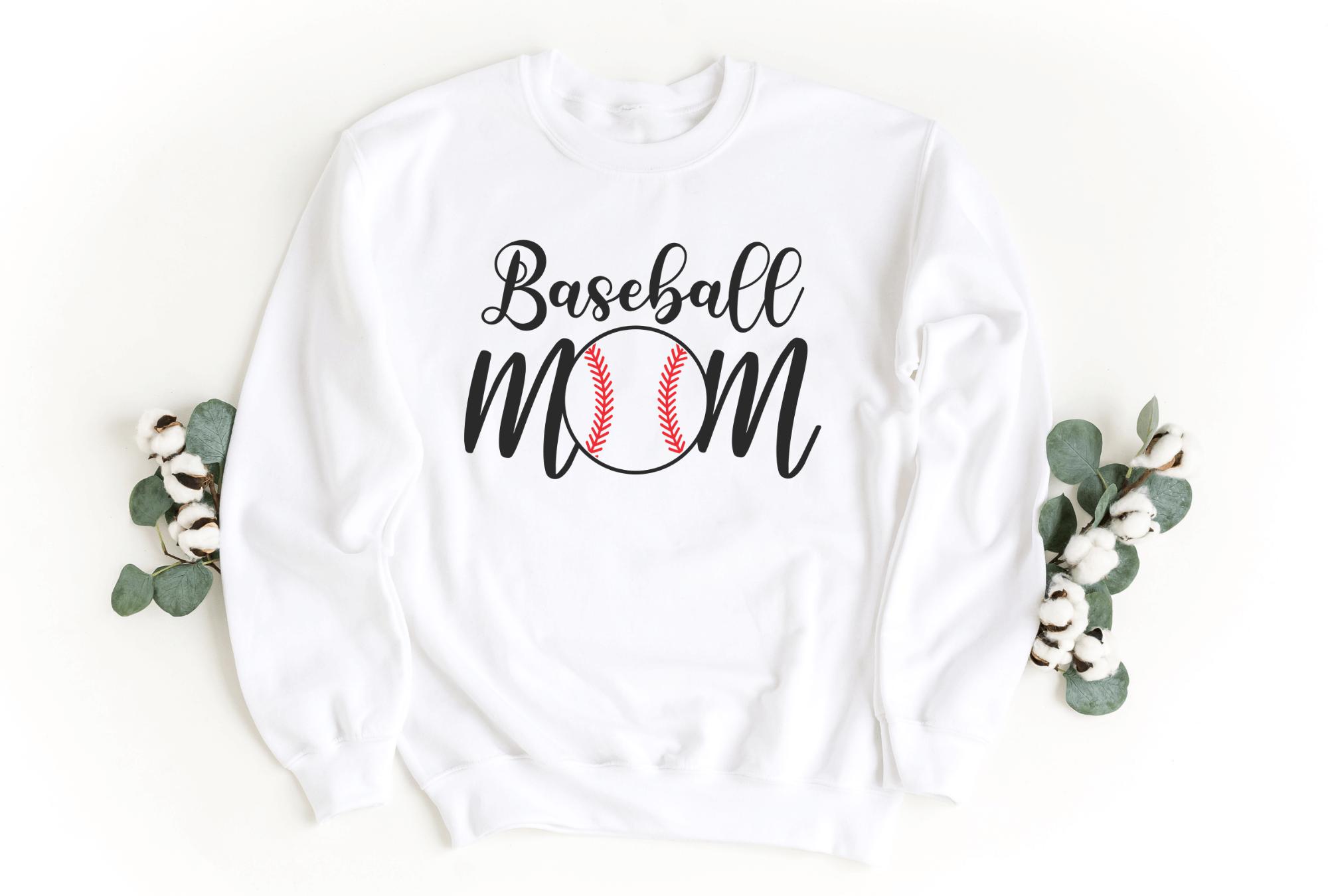 Baseball Mom Sweatshirt | Baseball Sweaters for Moms | Sport Sweatshirt | Mother Sweatshirts, 2XL / White