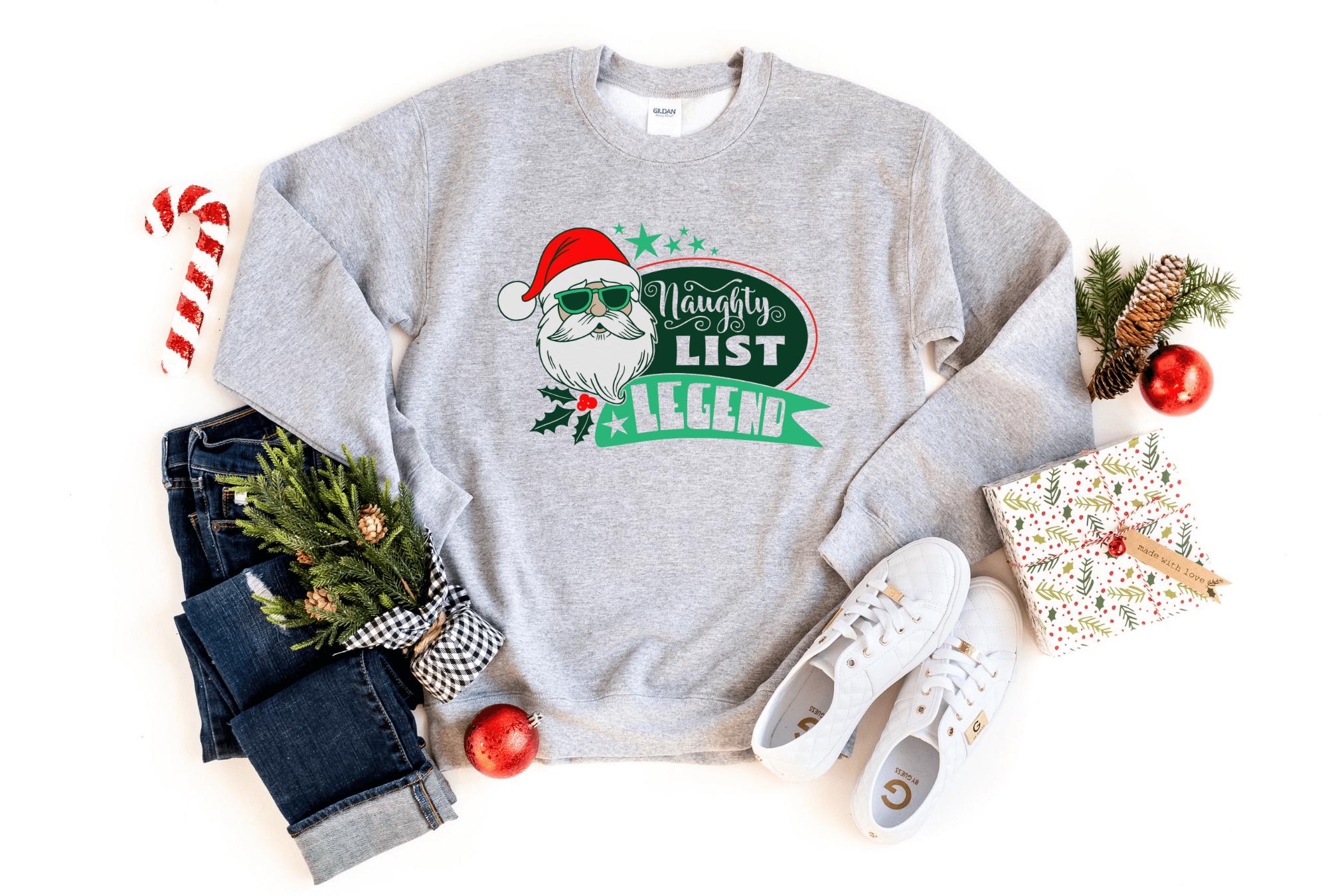 Funny Christmas Sweaters Santa Sweater Naughty List Legend