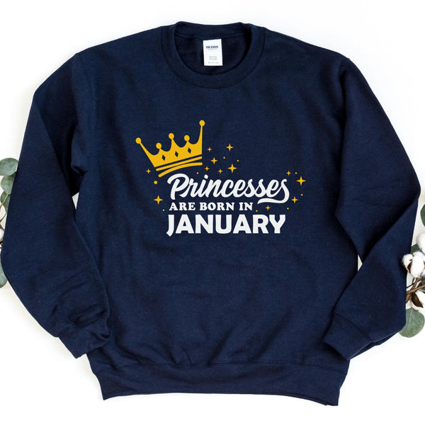 Sweatshirt-Princess Birthday Sweatshirt (Customize Your Month)-S-Navy-Jack N Roy