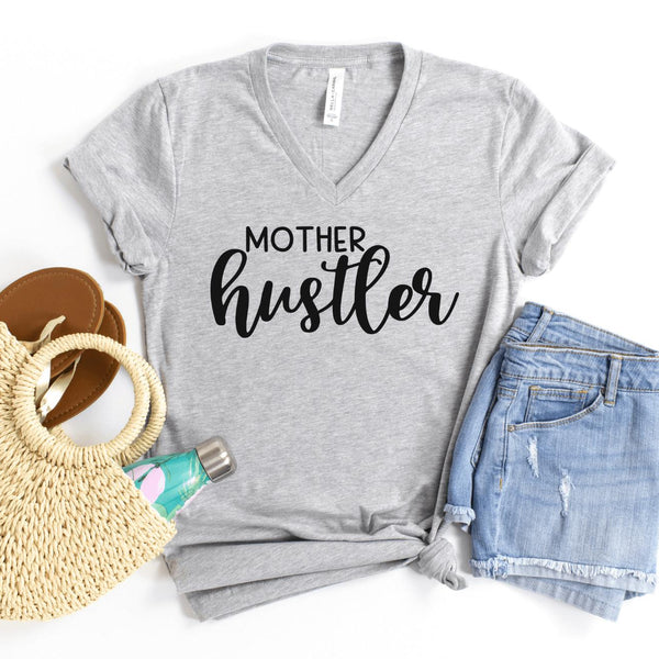 V-Neck Shirt-Mother Hustler V-Neck-S-Athletic Heather-Jack N Roy