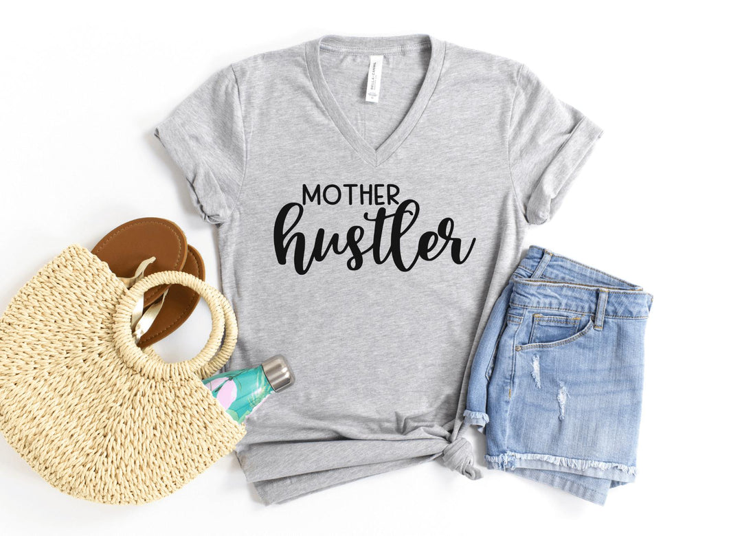 V-Neck Shirt-Mother Hustler V-Neck-S-Athletic Heather-Jack N Roy