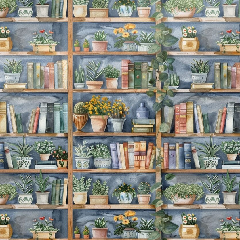 Home Decor-Books & Blooms Wrapping Paper-Jack N Roy