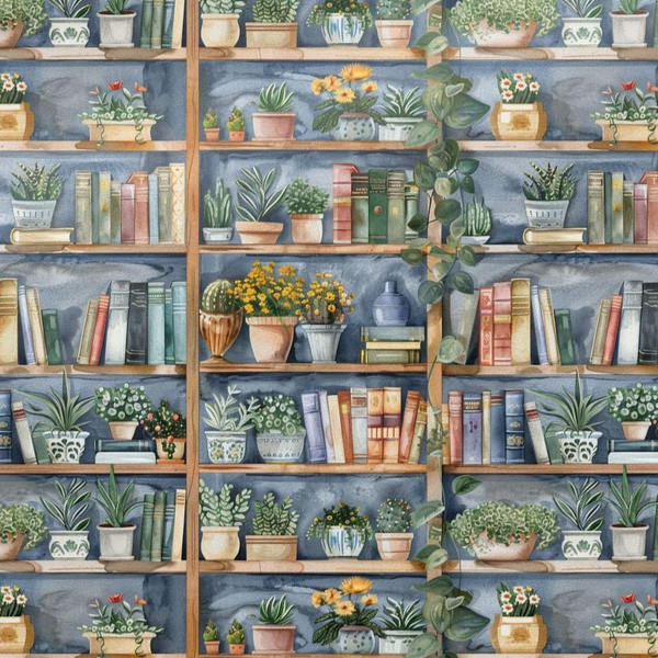 Home Decor-Books & Blooms Wrapping Paper-Jack N Roy