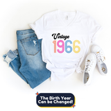 V-Neck Shirt-Vintage Custom Birthday V-Neck (Customize Your Year)-S-White-Jack N Roy