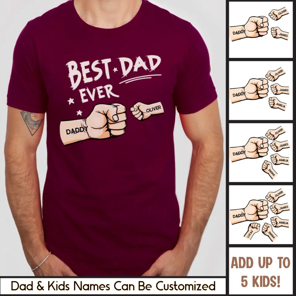 Shirts & Tops-Best Dad Ever - Personalized Unisex T-Shirt / Sweatshirt | Dad Shirt | Gift for Dad-JackNRoy